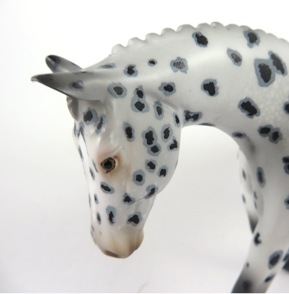 CHRISTMAS GIFT-OOAK SPOTTED APPY WARMBLOOD PEBBLE MODEL HORSE BY KAYLA WESSE WHS 19