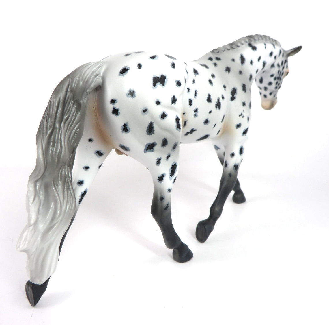 CHRISTMAS GIFT-OOAK SPOTTED APPY WARMBLOOD PEBBLE MODEL HORSE BY KAYLA WESSE WHS 19