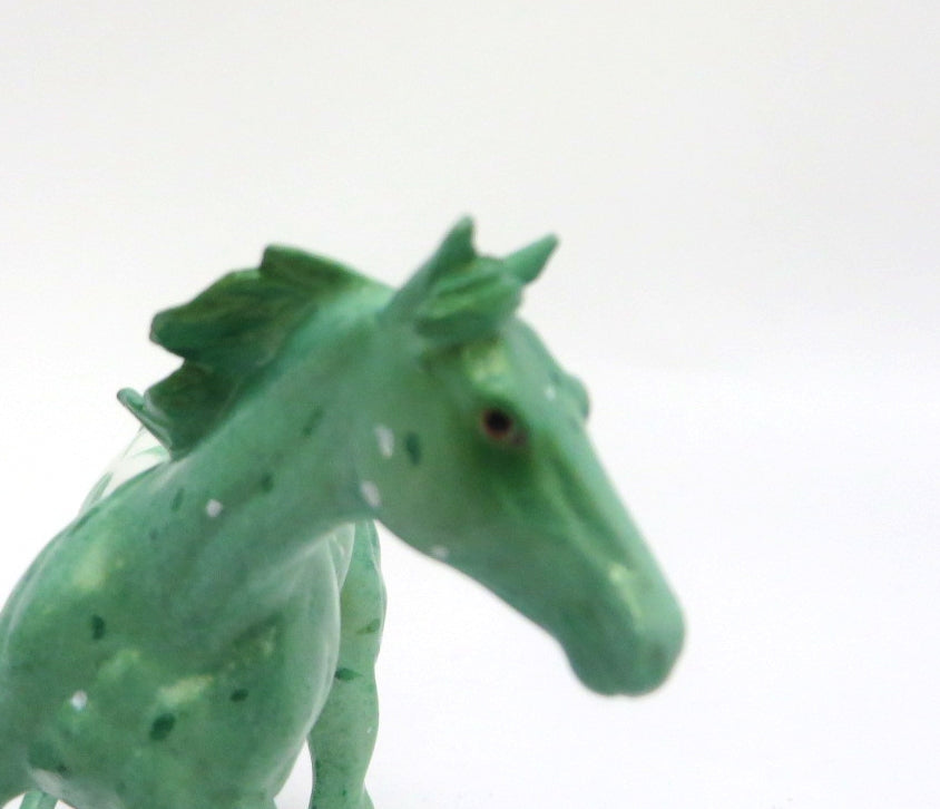 CLOVER FIELD - OOAK ST. PATRICKS DAY DECO MINT GREEN WITH SPECKLES CUTTER CHIP BY JAS FANNING 3/9/20