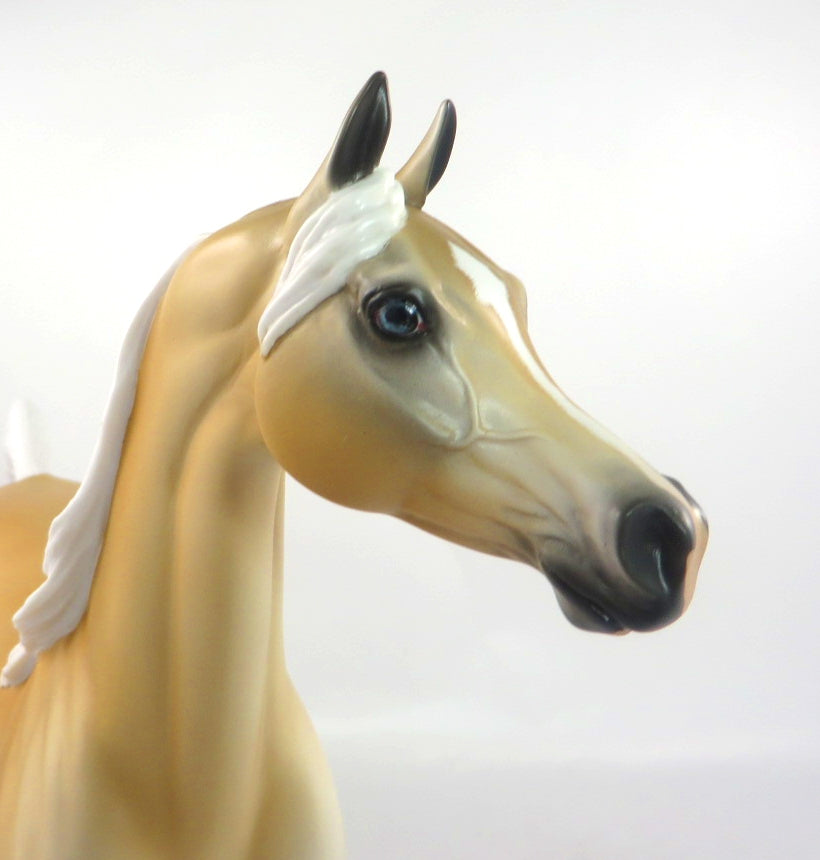 COPPER GLOW-OOAK DAPPLE PALOMINO ARABIAN MODEL HORSE 2/12/20