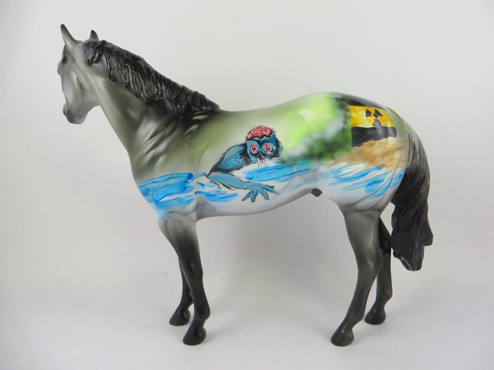 CREATURE - OOAK GREEN &amp; BLACK ISH HALLOWEEN DECORATOR BY DAWN QUICK MM19