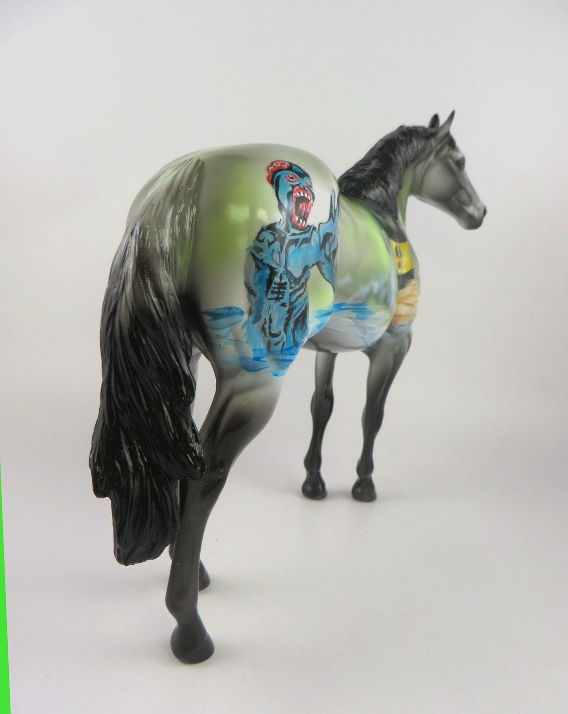 CREATURE - OOAK GREEN &amp; BLACK ISH HALLOWEEN DECORATOR BY DAWN QUICK MM19