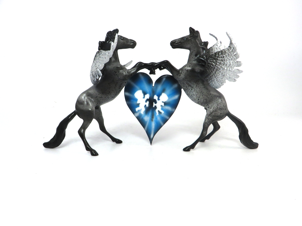 CUPID - OOAK DOUBLE REARING PEGACHIPS HEART VALENTINE DECORATOR SB19