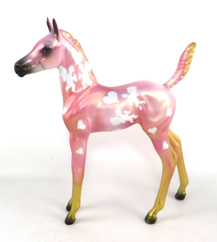 CUPID FLIGHT - OOAK PINK VALENTINE DECORATOR FOAL BY MISSY FOX 02/14/20