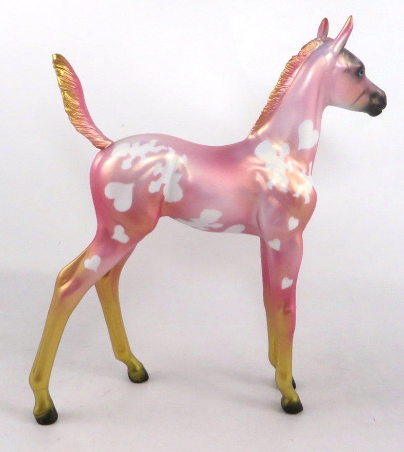 CUPID FLIGHT - OOAK PINK VALENTINE DECORATOR FOAL BY MISSY FOX 02/14/20