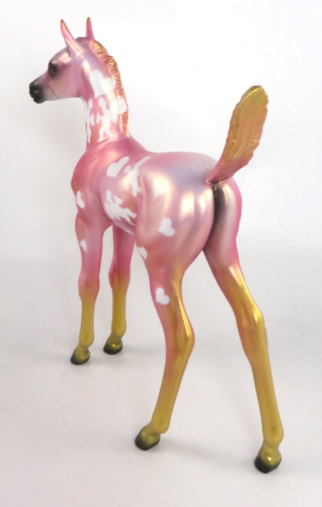 CUPID FLIGHT - OOAK PINK VALENTINE DECORATOR FOAL BY MISSY FOX 02/14/20