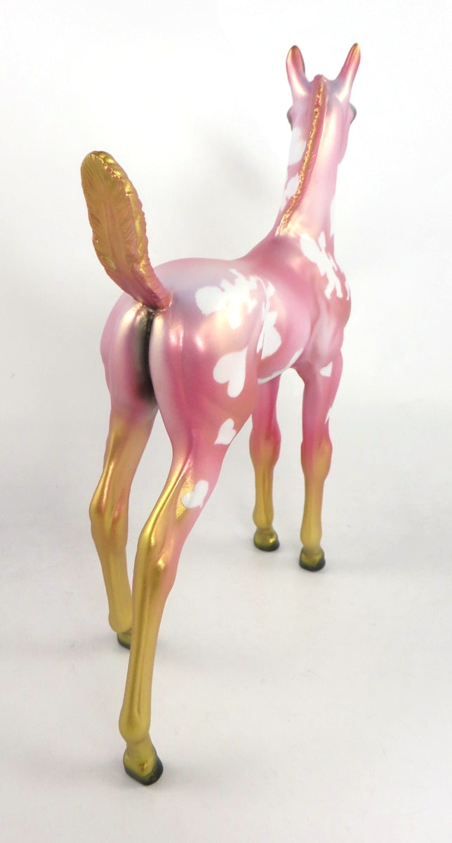 CUPID FLIGHT - OOAK PINK VALENTINE DECORATOR FOAL BY MISSY FOX 02/14/20
