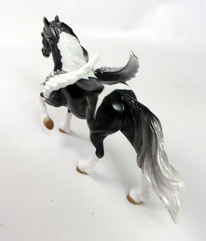 DARK ANGEL-OOAK FRESIAN PINTOALOOSA CHIP WITH CUSTOM WINGS ANGEL WEEK 1/6/20