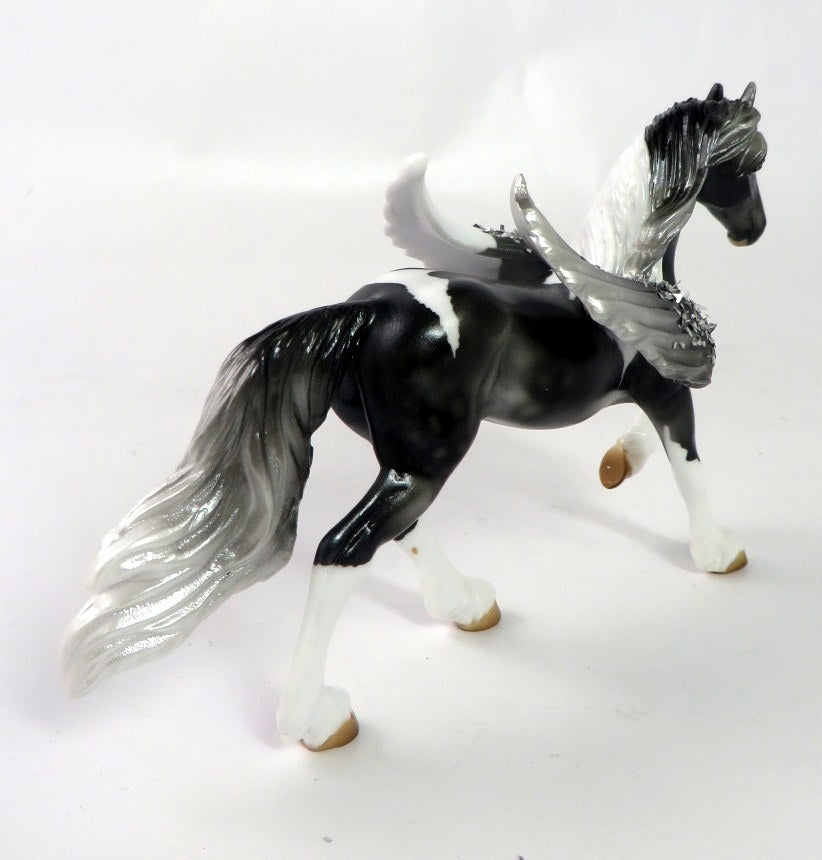 DARK ANGEL-OOAK FRESIAN PINTOALOOSA CHIP WITH CUSTOM WINGS ANGEL WEEK 1/6/20