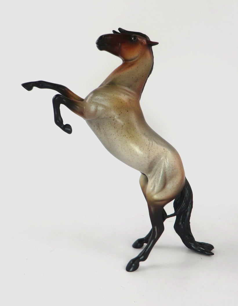 DARK SECRET-OOAK BAY ROAN REARING PEBBLES MUSTANG MODEL HORSE 12/19/19