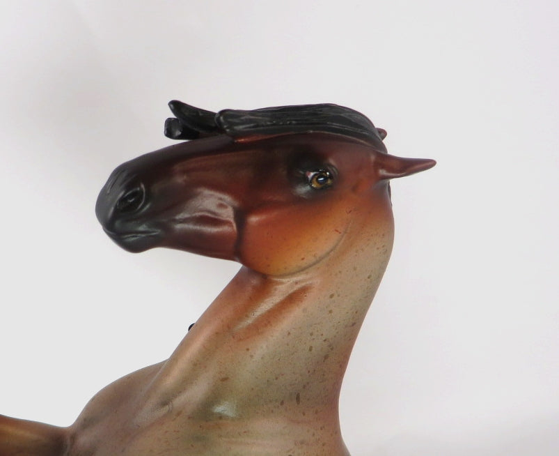 DARK SECRET-OOAK BAY ROAN REARING PEBBLES MUSTANG MODEL HORSE 12/19/19