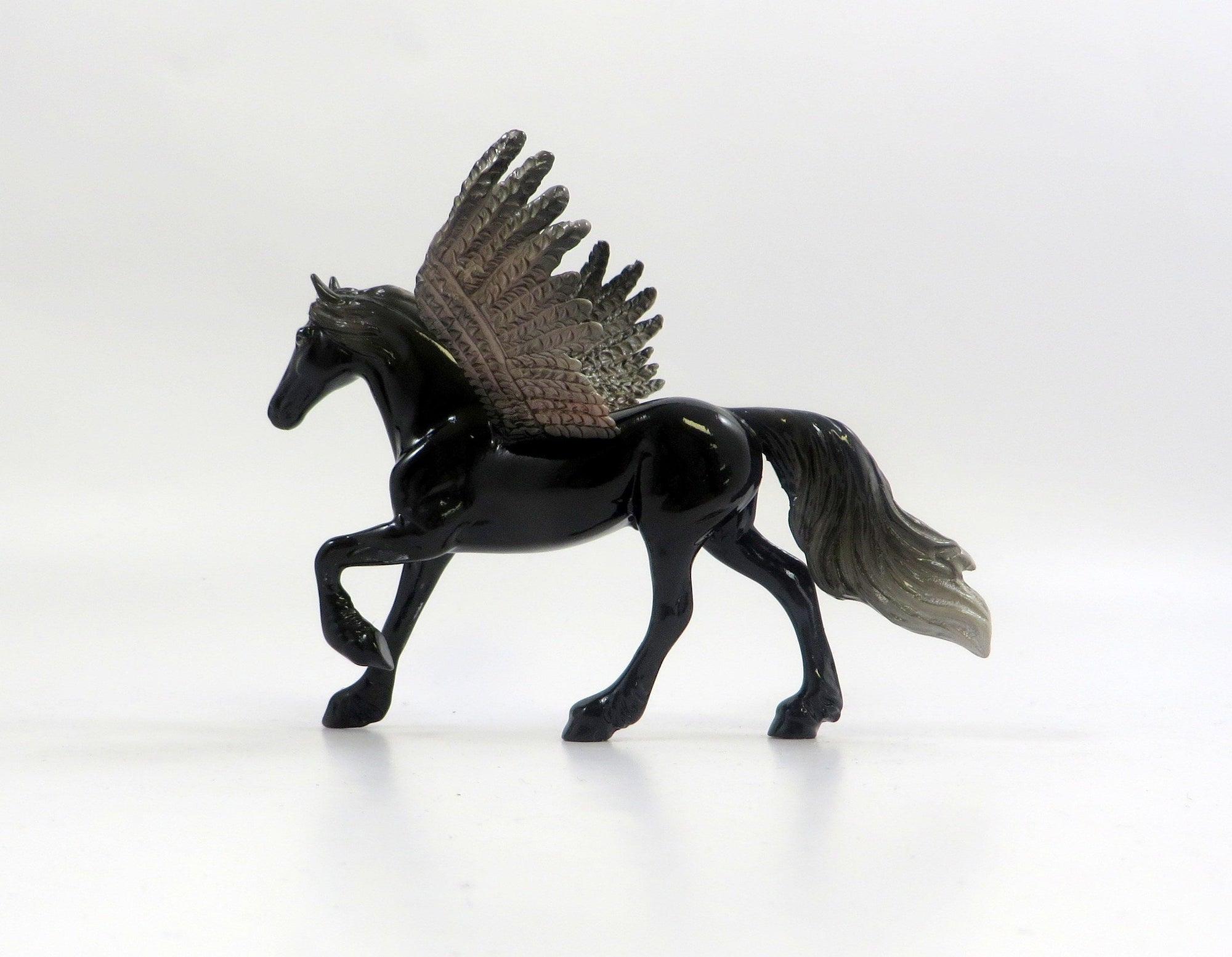 DARK WIND-OOAK BLACK FRESIAN PEGASUS MODEL HORSE EQ 2019