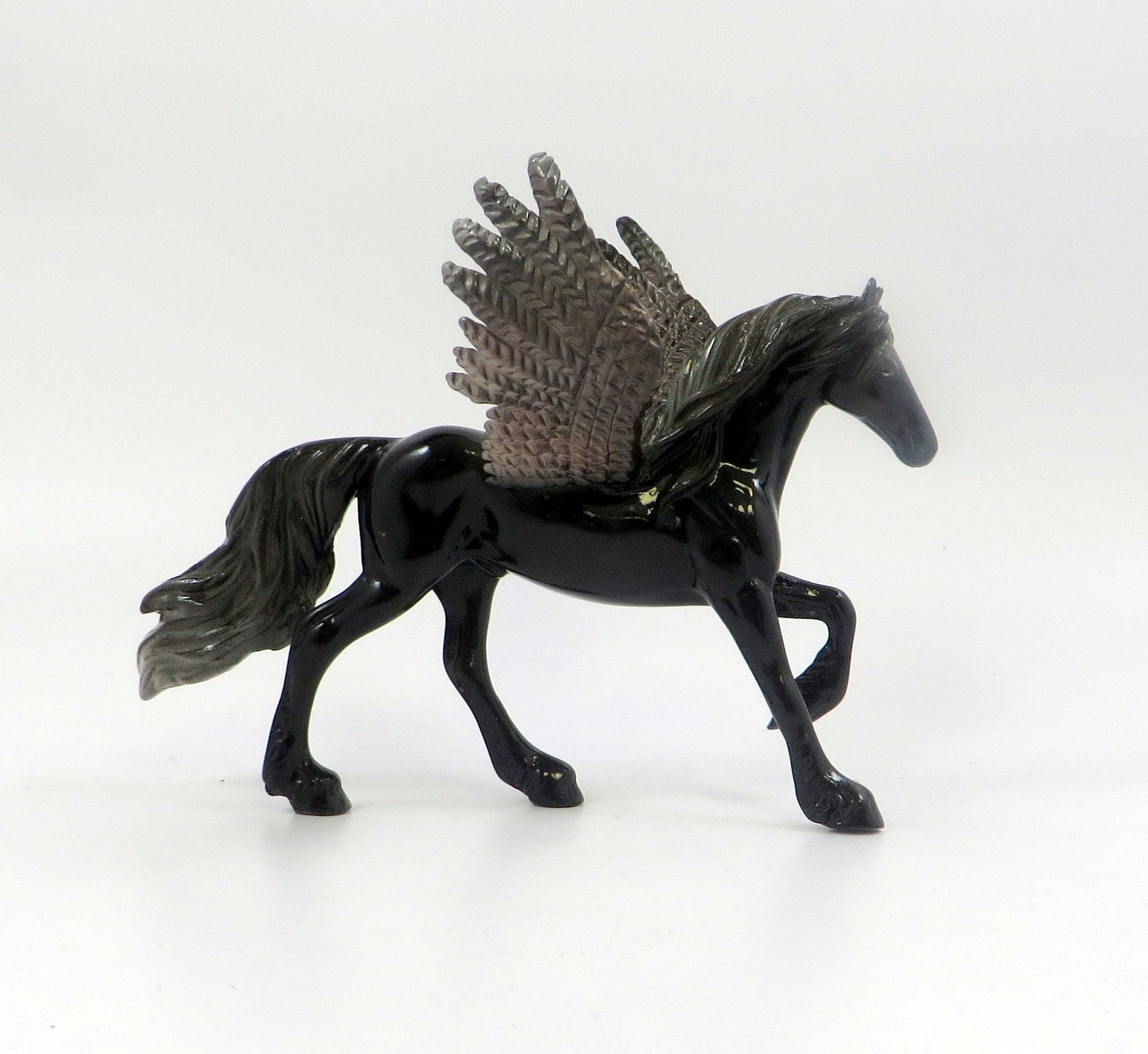 DARK WIND-OOAK BLACK FRESIAN PEGASUS MODEL HORSE EQ 2019