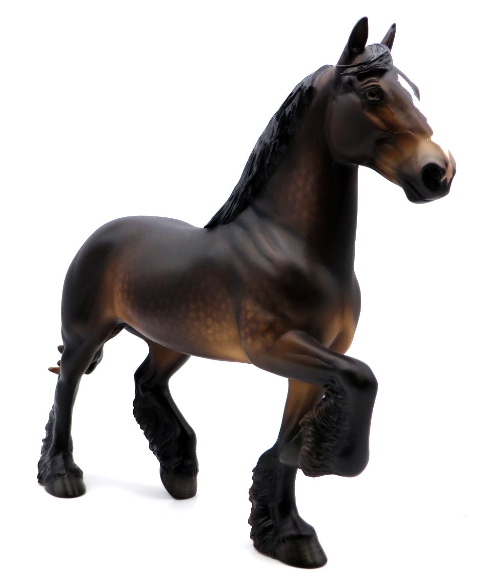 Dickens-OOAK Dapple Bay Trotting Drafter Painted By Sheryl Leisure 12/20/21