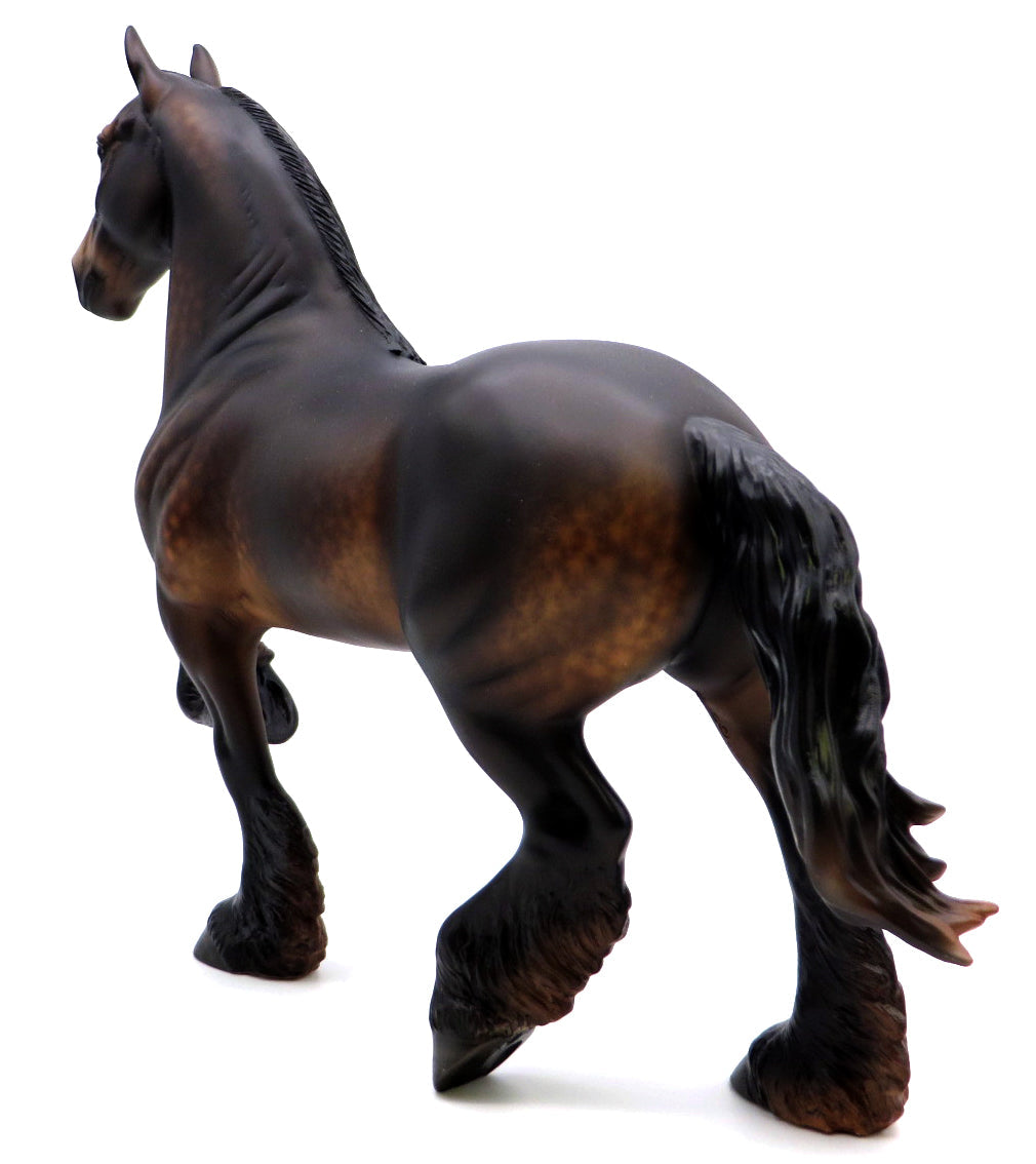 Dickens-OOAK Dapple Bay Trotting Drafter Painted By Sheryl Leisure 12/20/21