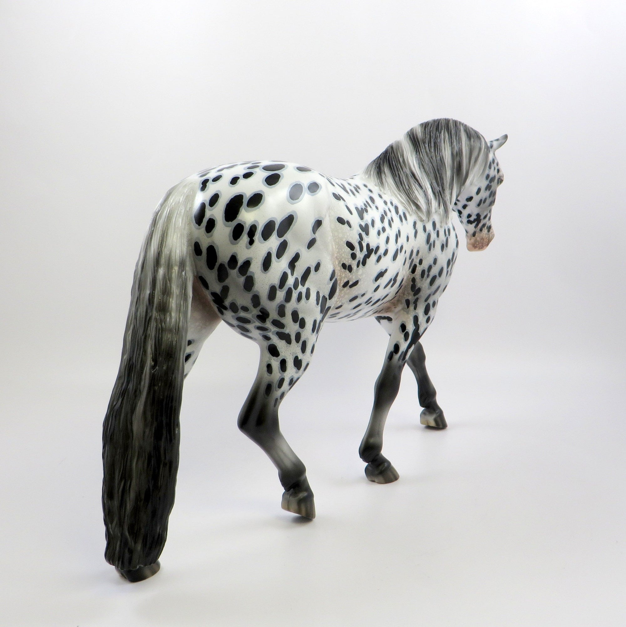 DIDACUS-OOAK LOUD APPALOOSA IRISH DRAFT MODEL HORSE EQ 19