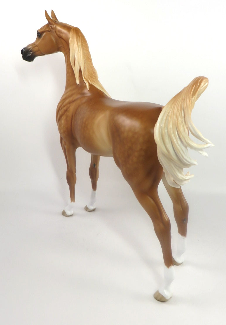DOUBLE DOSE-OOAK DAPPLE CHESTNUT ARABIAN MODEL HORSE BY SHERYL LEISURE SB 20