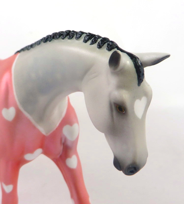 DOVE-OOAK VALENTINE WARMBLOOD PEBBLES MODEL HORSE 2/13/20