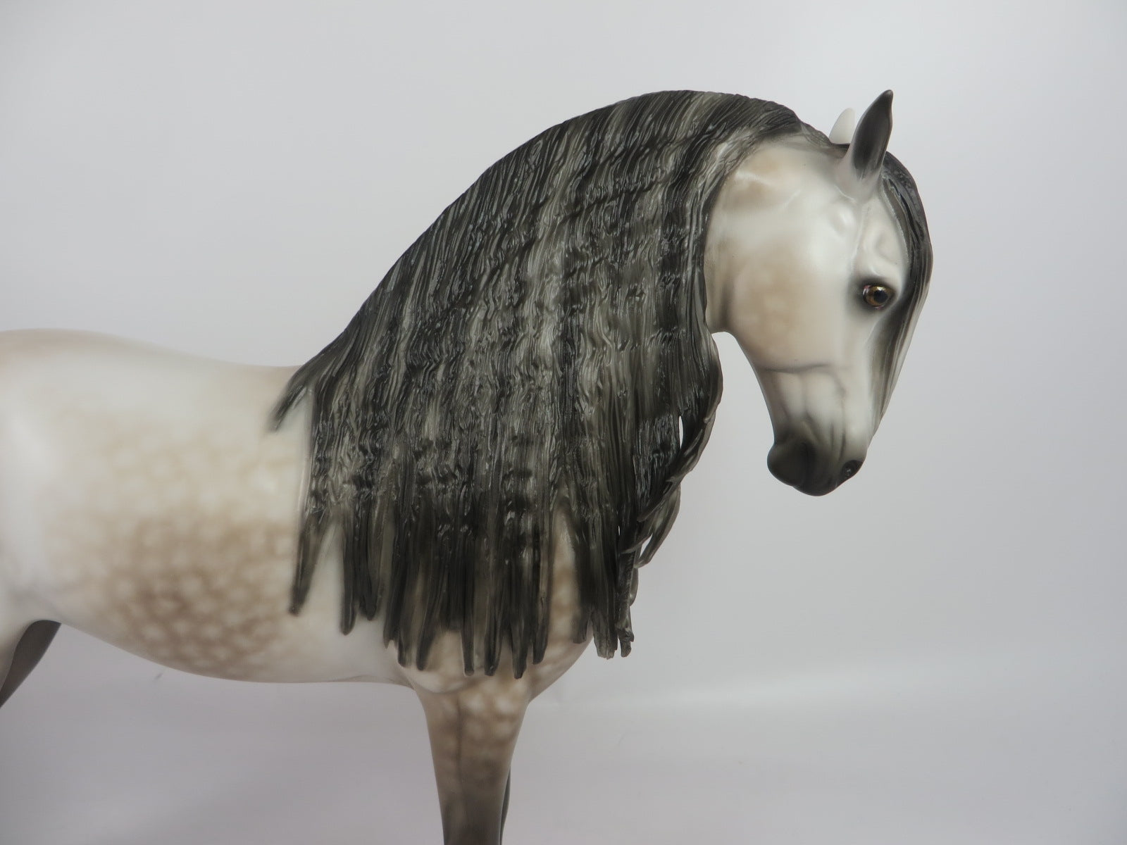 EDMUND-OOAK ROSE GREY ANDALUSIAN MODEL HORSE BY SHERYL LEISURE WHS 19