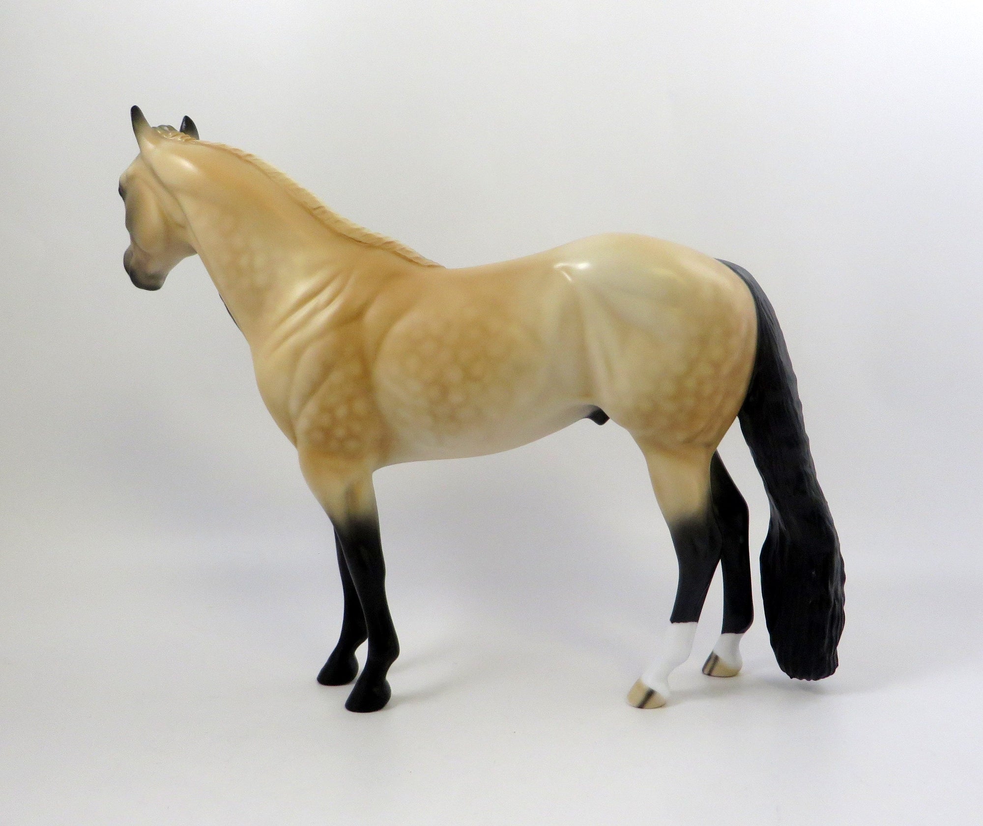 EDMUND-OOAK DAPPLE BUCKSKIN ISH MODEL HORSE EQ 2019