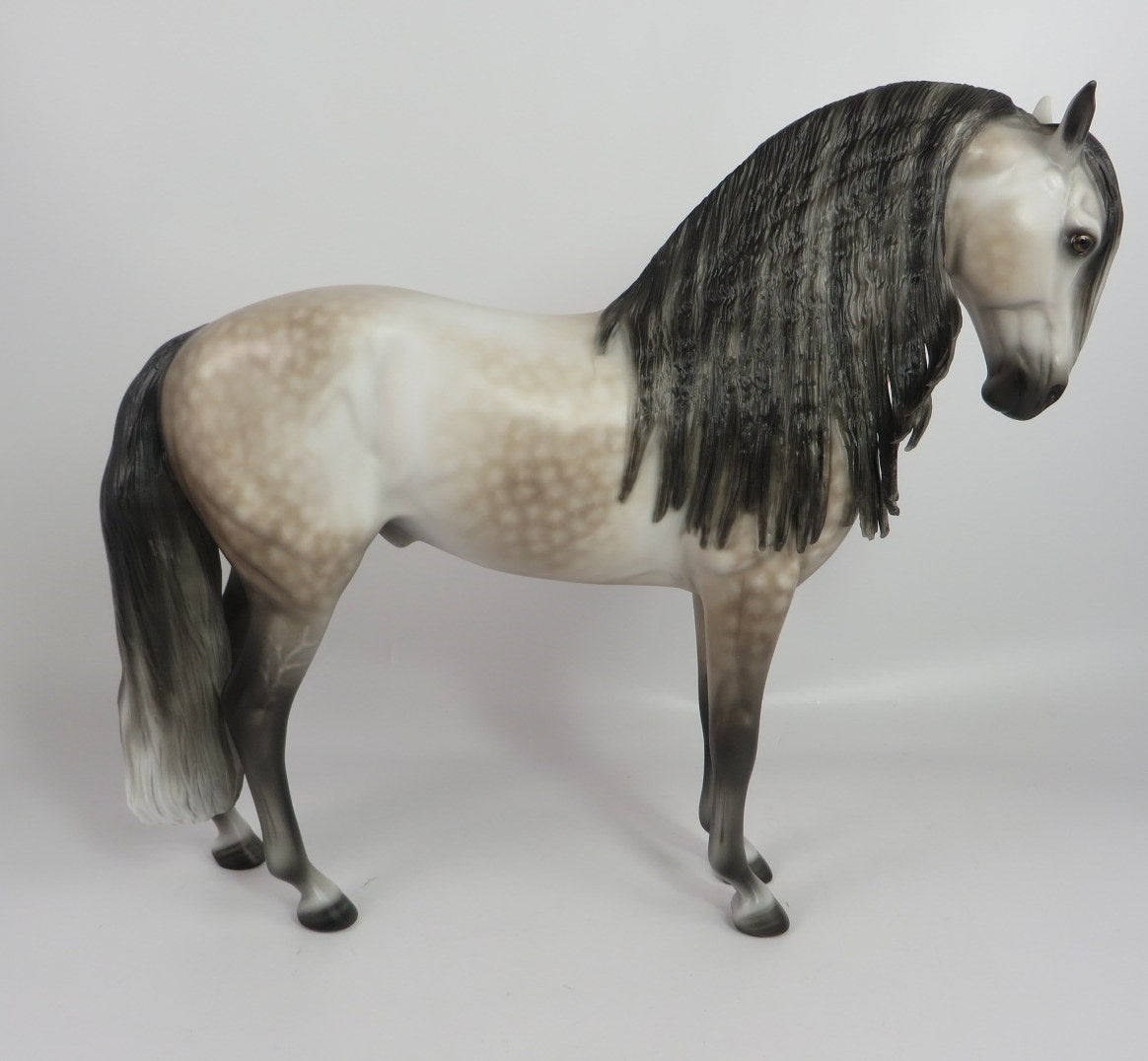 EDMUND-OOAK ROSE GREY ANDALUSIAN MODEL HORSE BY SHERYL LEISURE WHS 19