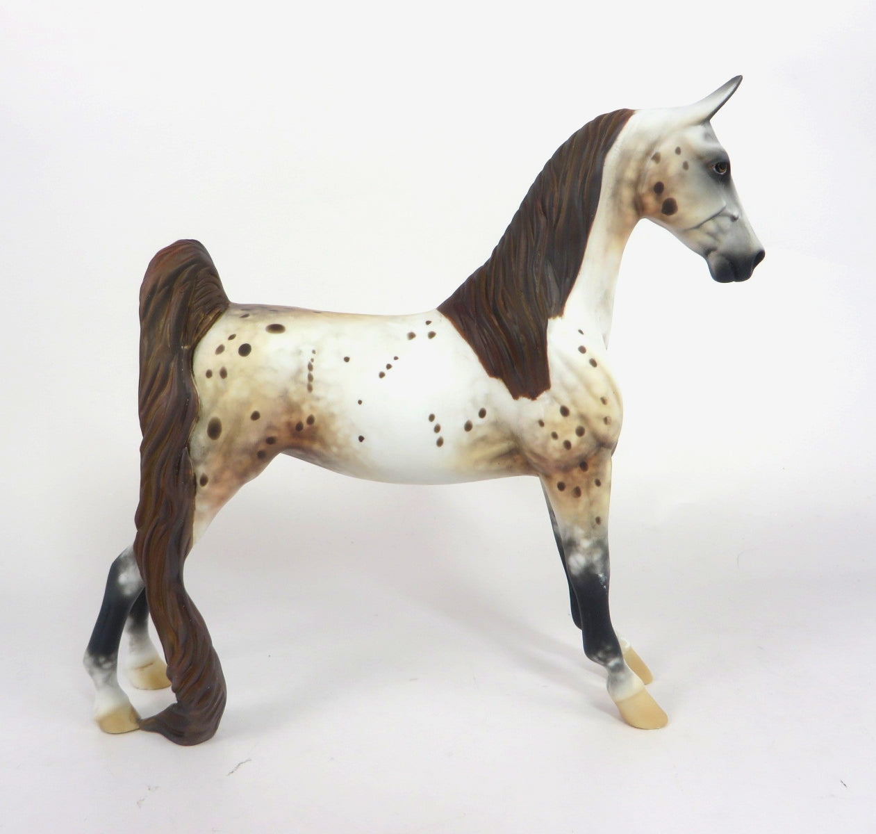 EGG NOG-OOAK APPALOOSA SADDLEBRED MODEL HORSE WHS 19