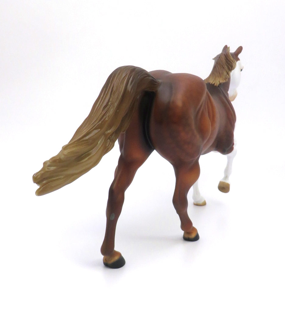 EL DORADO-OOAK ETCHED DAPPLE CHESTNUT PAINT MODEL HORSE 2/27/20