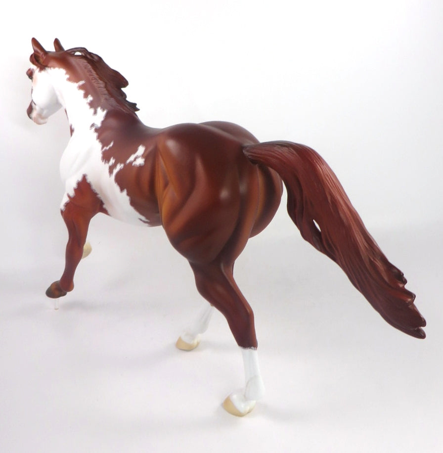 EYE OF THE STORM - OOAK DAPPLE CHESTNUT PINTO FOUNDATION QUARTER HORSE BY DAWN QUICK SB20