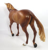 FAIR PLUCKED - OOAK DAPPLE CHESTNUT THOROUGHBRED HORSE MODEL HORSE BY SHERYL LEISURE