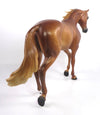 FAIR PLUCKED - OOAK DAPPLE CHESTNUT THOROUGHBRED HORSE MODEL HORSE BY SHERYL LEISURE