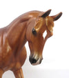 FAIR PLUCKED - OOAK DAPPLE CHESTNUT THOROUGHBRED HORSE MODEL HORSE BY SHERYL LEISURE
