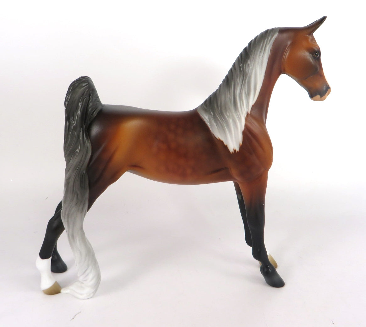 FANCY NANCY-- OOAK DAPPLE BAY - SILVER MANE & TAIL SADDLEBRED PEBBLE  BY AUDREY DIXON WHS19