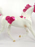 FLASHY HEART-OOAK WHITE & PINK DECORATOR YEARLING MODEL HORSE BY KAYLA WESSE SB20