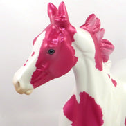 FLASHY HEART-OOAK WHITE & PINK DECORATOR YEARLING MODEL HORSE BY KAYLA WESSE SB20