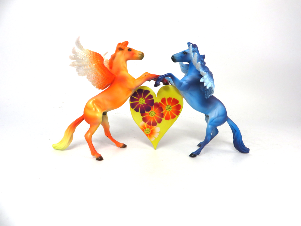 SWEET TARTS - OOAK DOUBLE REARING PEGACHIPS HEART VALENTINE DECORATOR SB19