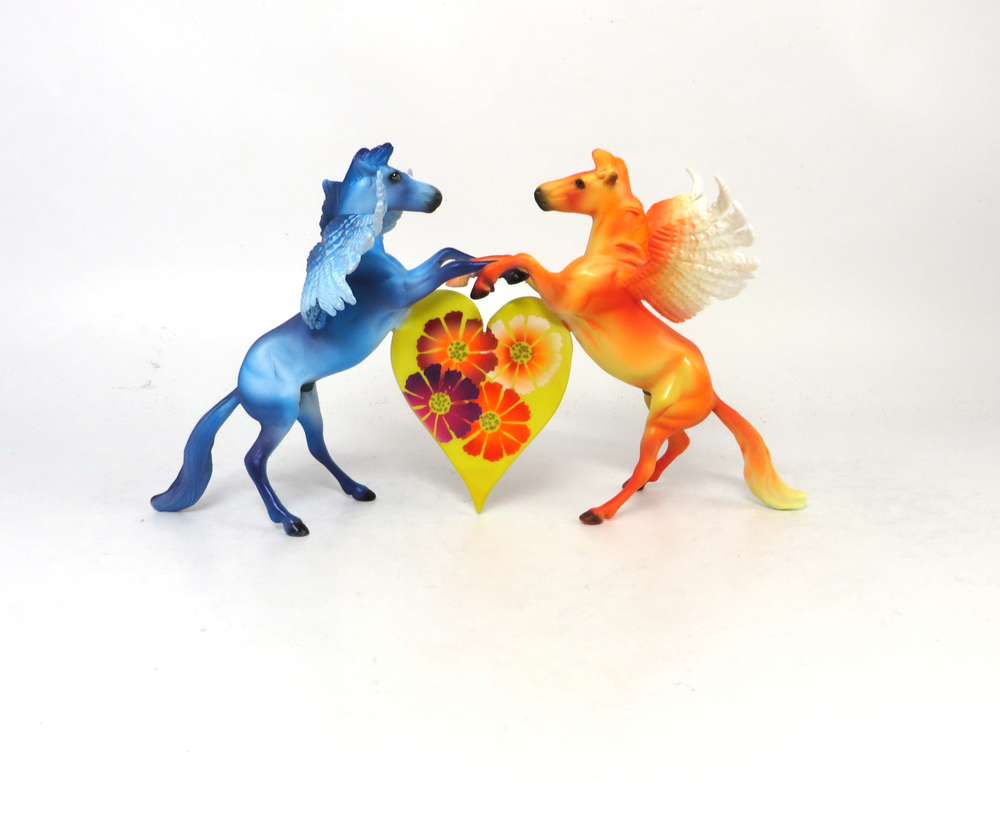 SWEET TARTS - OOAK DOUBLE REARING PEGACHIPS HEART VALENTINE DECORATOR SB19