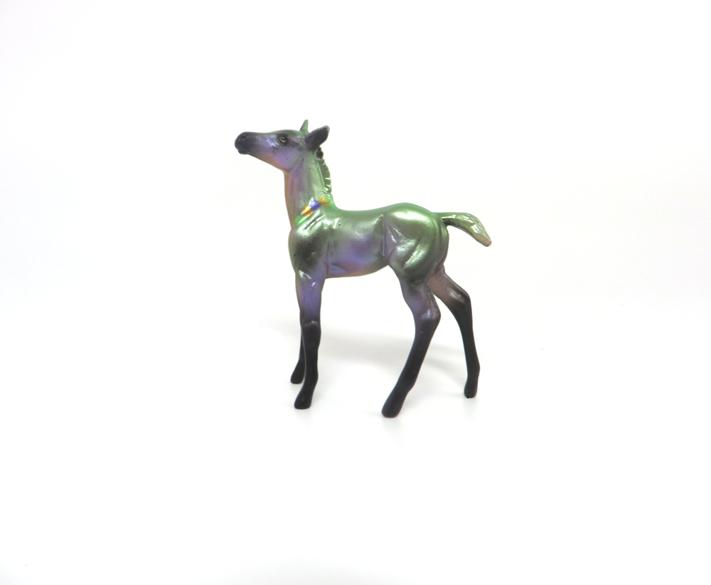 CAJUN- OOAK MARDI GRAS DECORATOR FOAL CHIP GREEN BY AMANDA  HOSTETLER 3-5-19