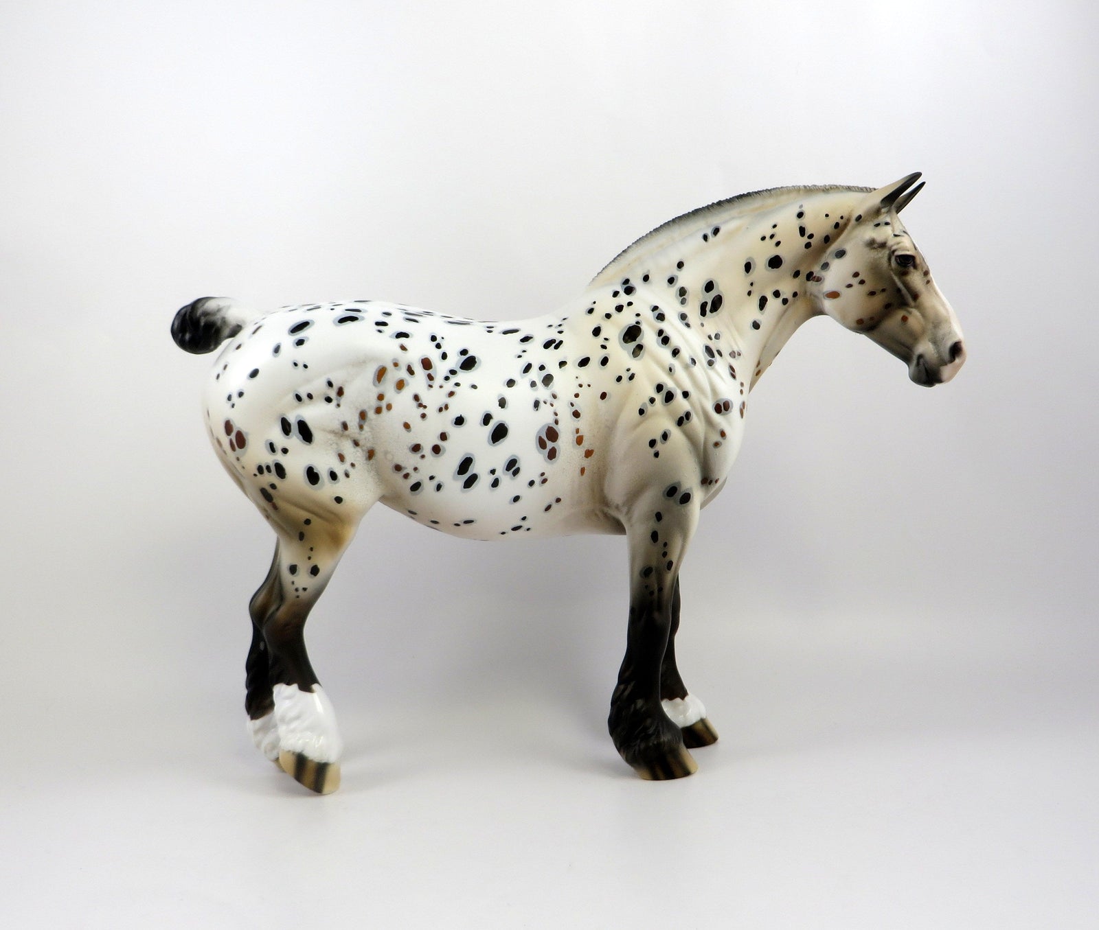 FRANQUE - OOAK LOUD BAY APPALOOSA HEAVY DRAFT MODEL HORSE BY DAWN QUICK EQ19
