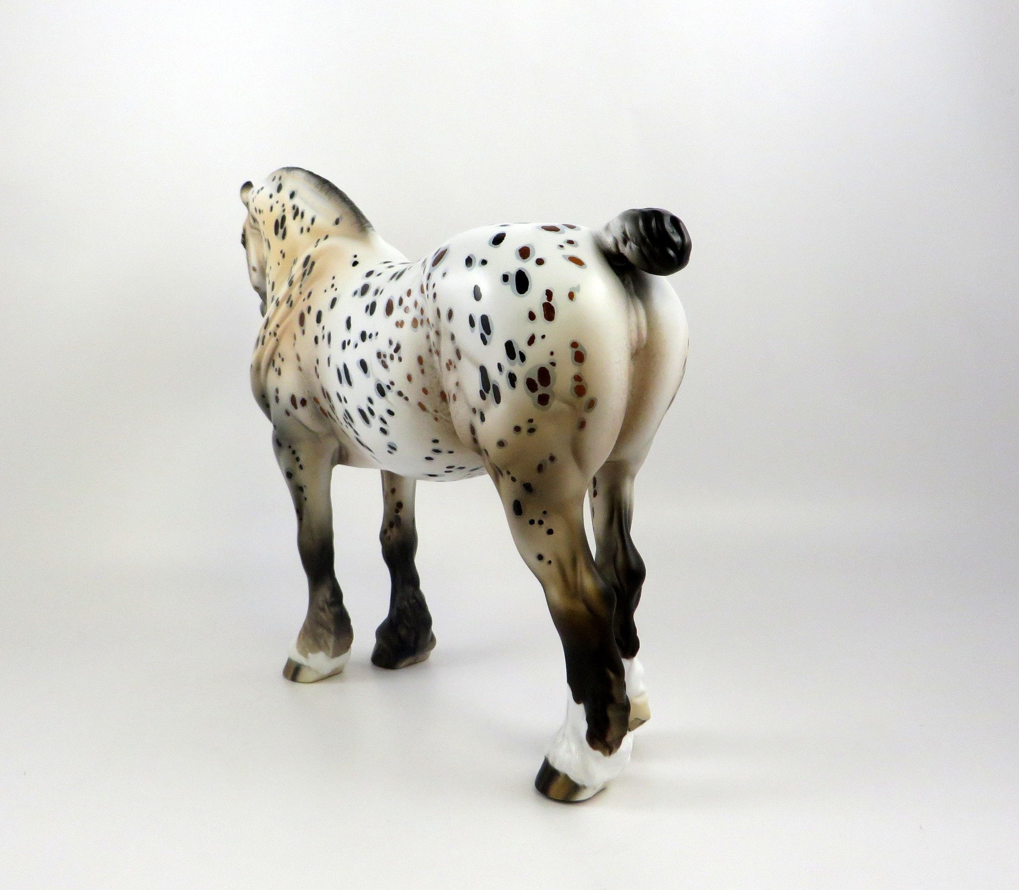 FRANQUE - OOAK LOUD BAY APPALOOSA HEAVY DRAFT MODEL HORSE BY DAWN QUICK EQ19