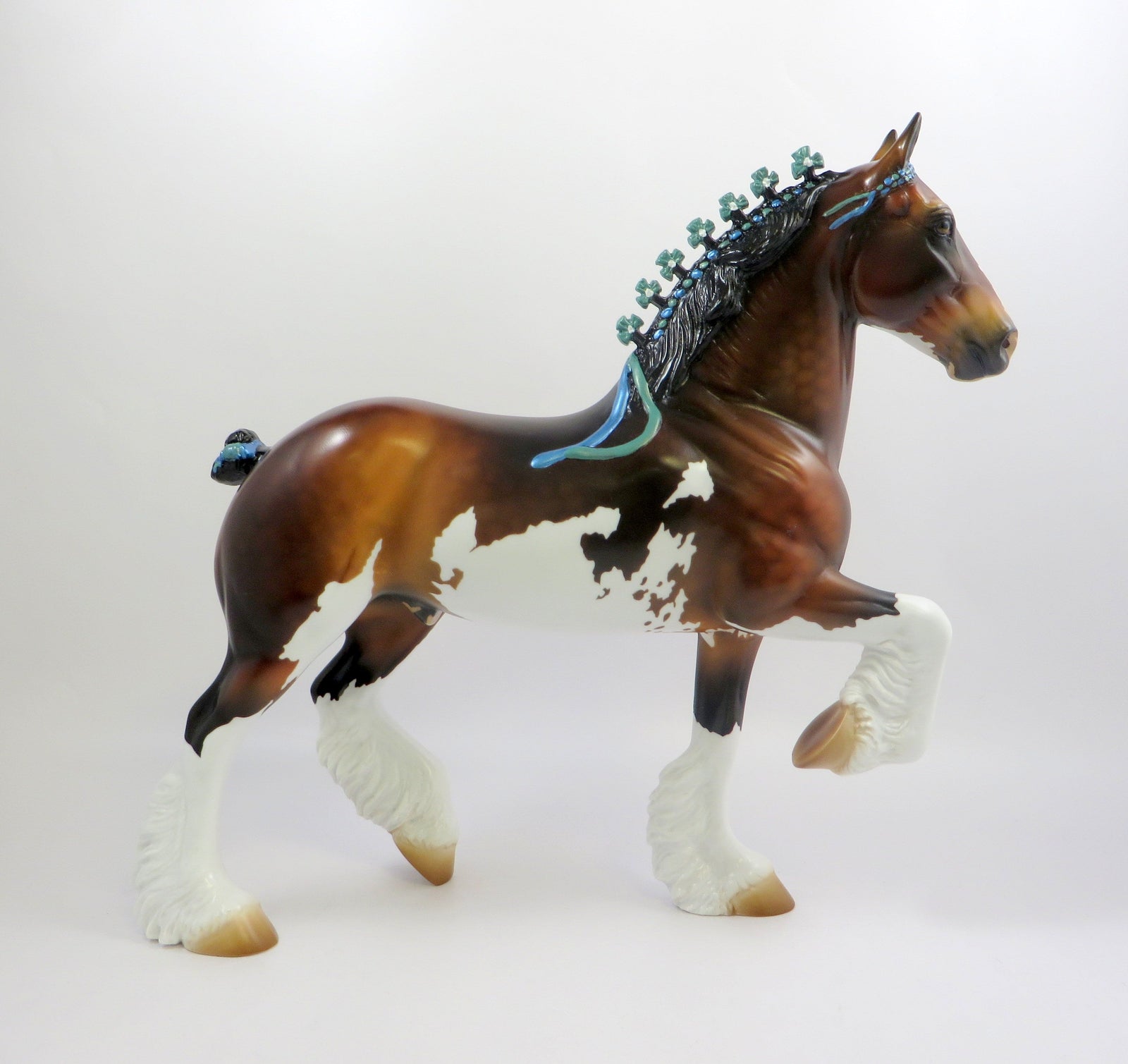 FREDRICK -- OOAK DAPPLE BAY PINTO TROTTING DRAFTER BY AUDREY DIXON EQ19