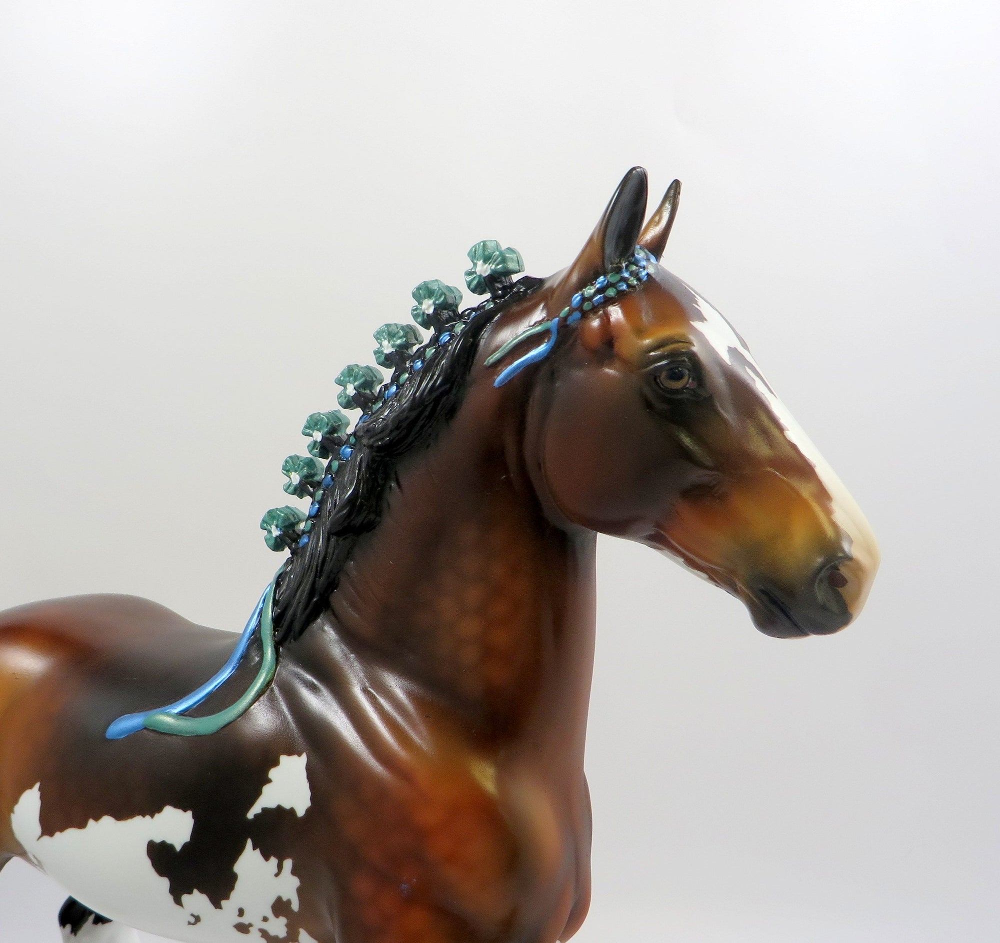 FREDRICK -- OOAK DAPPLE BAY PINTO TROTTING DRAFTER BY AUDREY DIXON EQ19