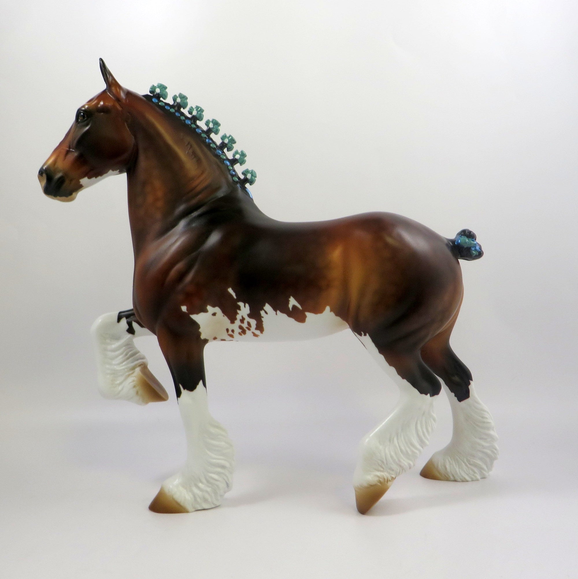 FREDRICK -- OOAK DAPPLE BAY PINTO TROTTING DRAFTER BY AUDREY DIXON EQ19
