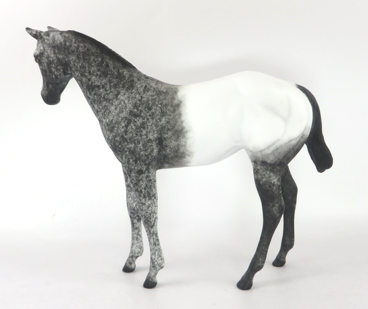 FROSTY - OOAK BLACK APPY WEANLING MODEL HORSE BY AL KATT WHS 19 - Stone  Horses