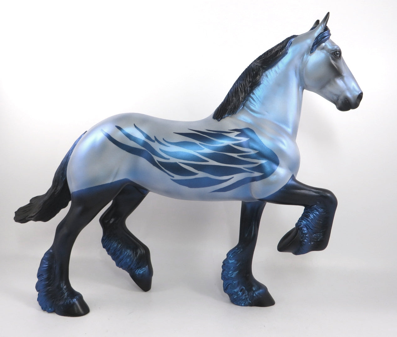 FROZEN TUNDRA - OOAK  BLUE DECORATOR TROTTING DRAFTER MODEL HORSE SB20
