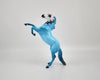 GALO-OOAK BLUE DECORATOR SUGAR SKULL REARING PEBBLE BY DAWN QUICK MM20