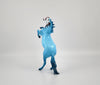 GALO-OOAK BLUE DECORATOR SUGAR SKULL REARING PEBBLE BY DAWN QUICK MM20