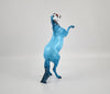 GALO-OOAK BLUE DECORATOR SUGAR SKULL REARING PEBBLE BY DAWN QUICK MM20
