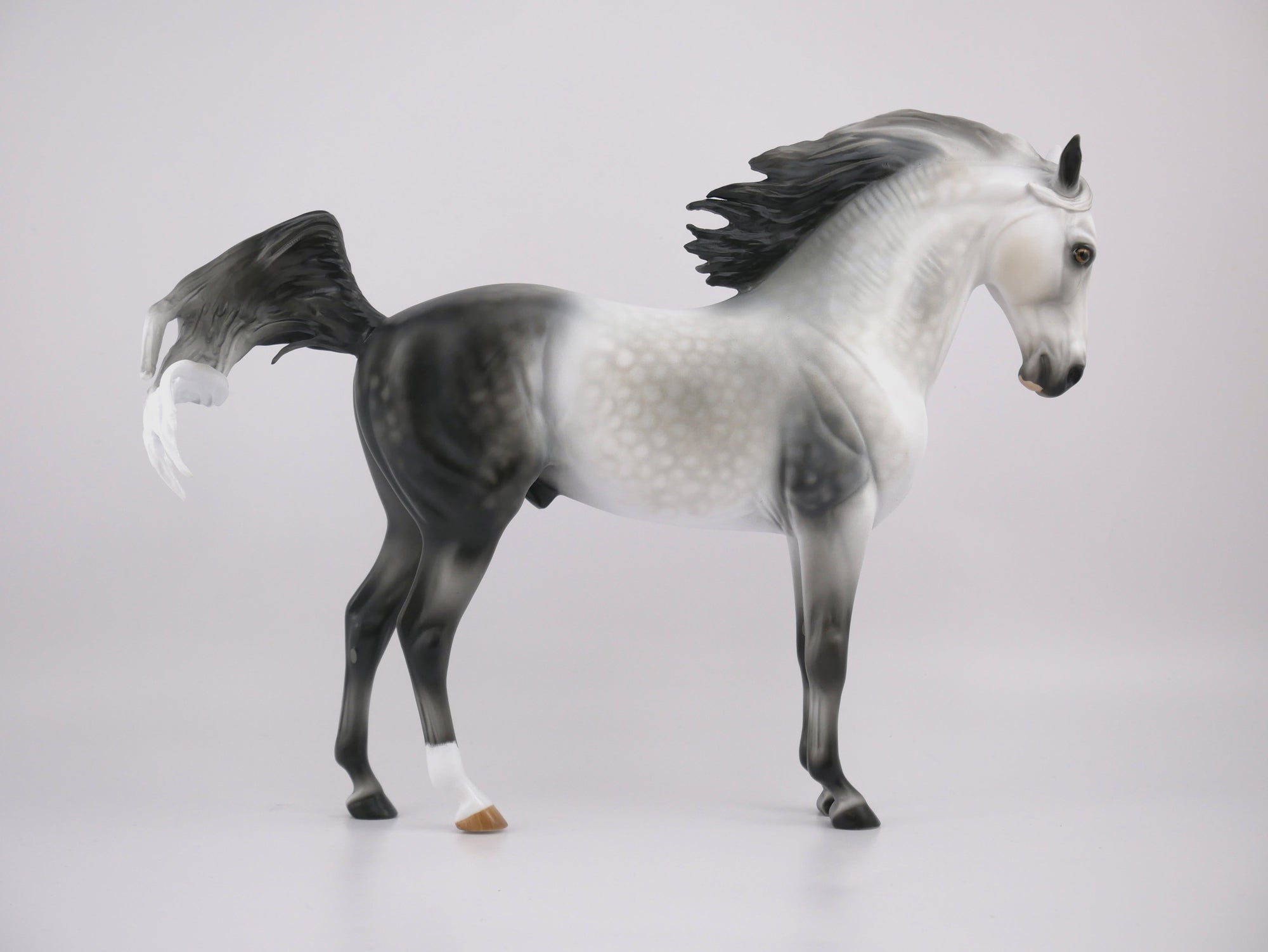 GAME ON - LE-7 DAPPLE GREY CM ANDALUSION MODEL HORSE BY AUDREY DIXON 7/22/20