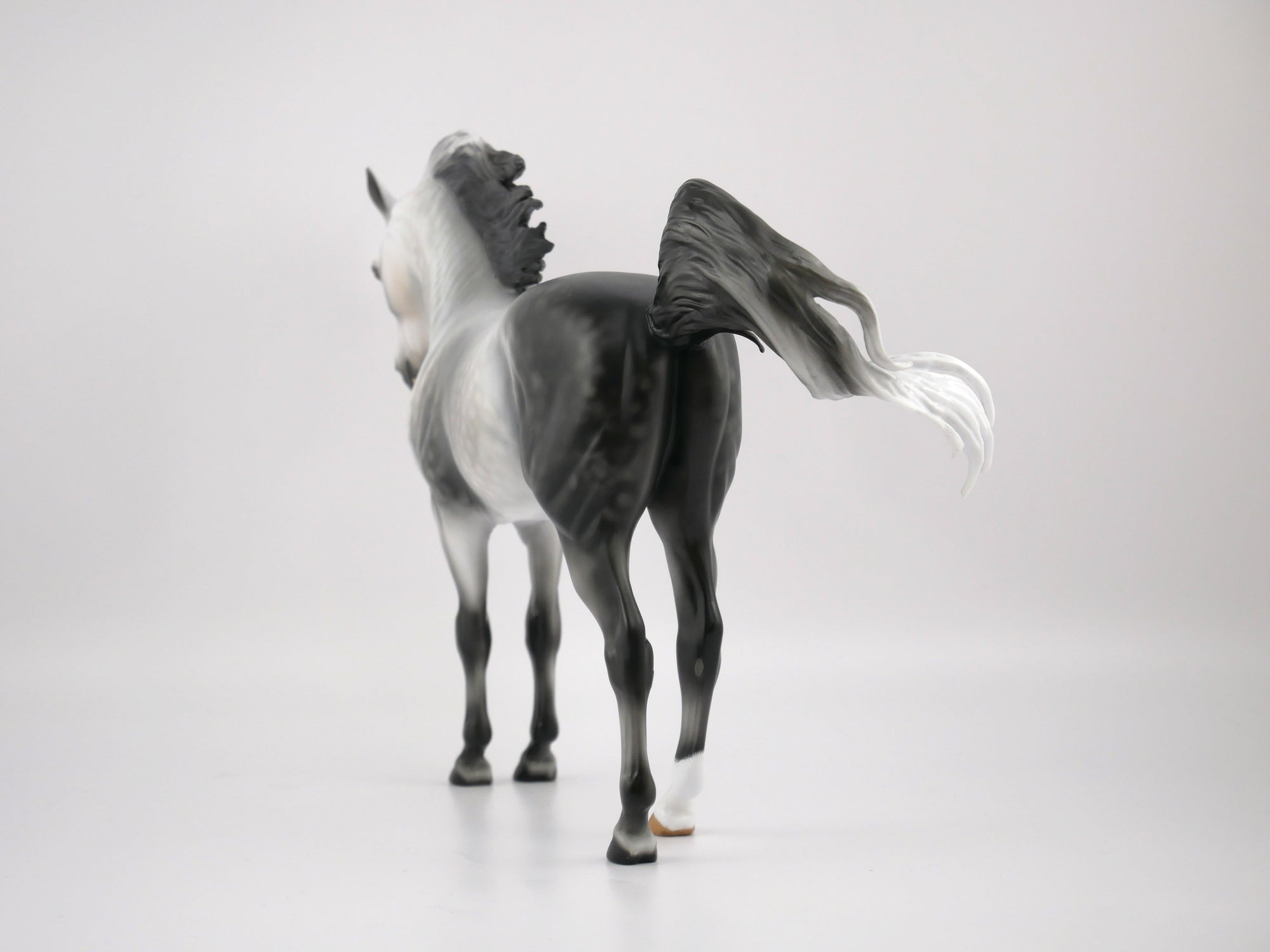 GAME ON - LE-7 DAPPLE GREY CM ANDALUSION MODEL HORSE BY AUDREY DIXON 7/22/20