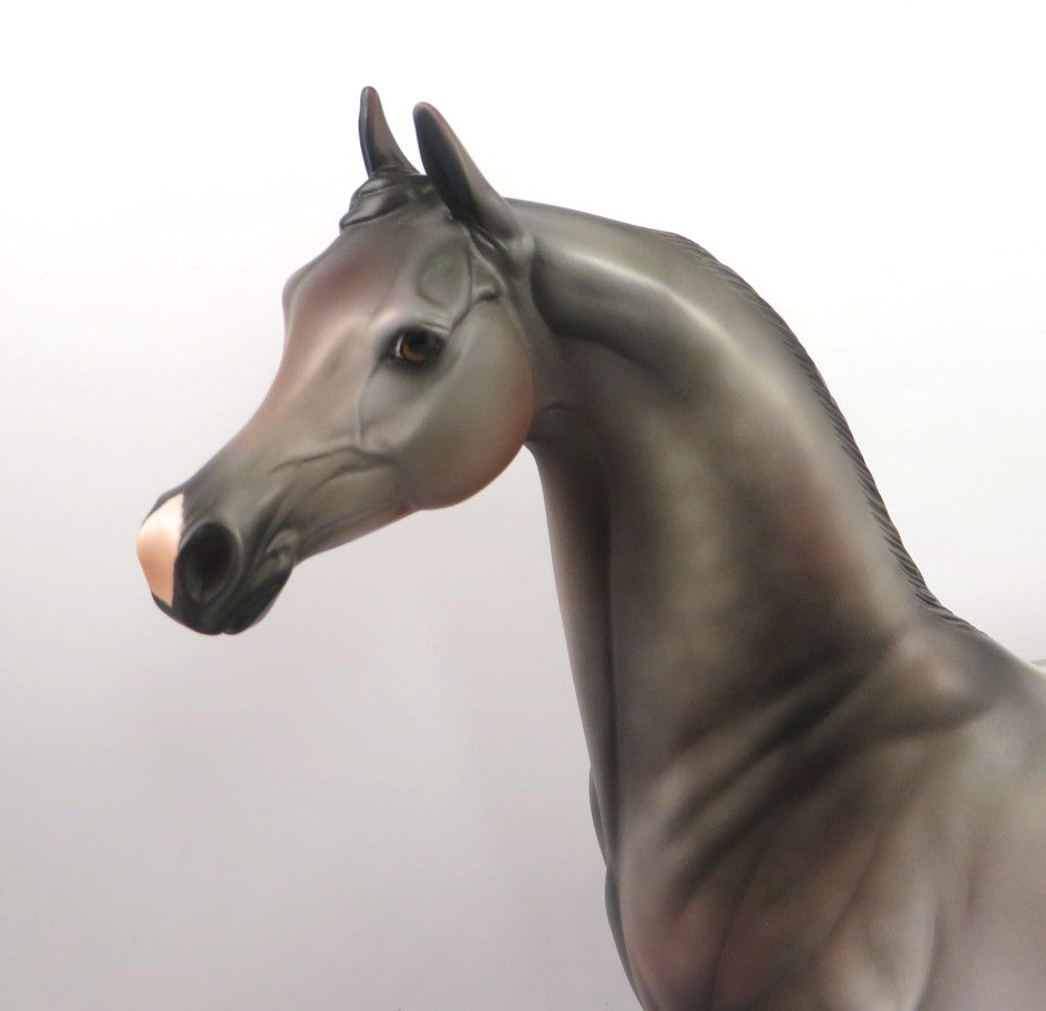 GAMES &amp; GOSSIP - OOAK DAPPLE ROSE GREY ARABIAN BY MISSY FOX PJ20